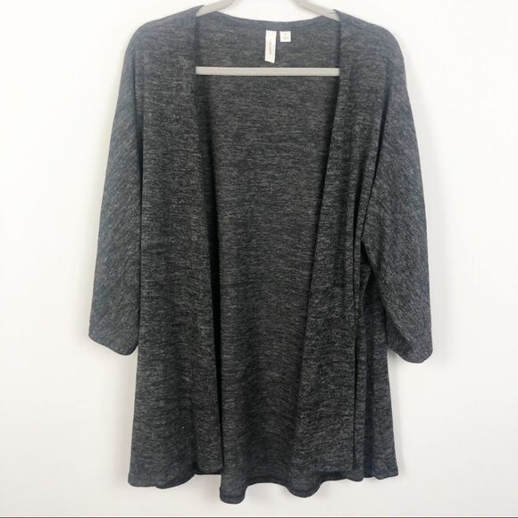 TACERA | Dark Gray Open Front Kimono Cardigan Sweater Women’s Size Large - Picture 1 of 7
